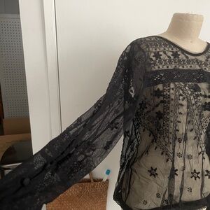 Lacy Black Sexy Free People Top